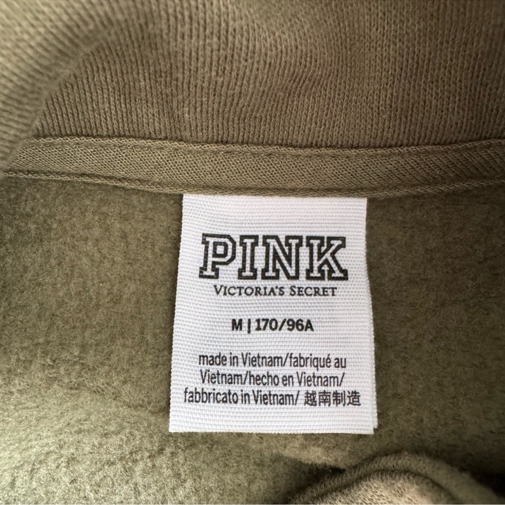 Pink Olive Green Half-Zip Pullover - image 8